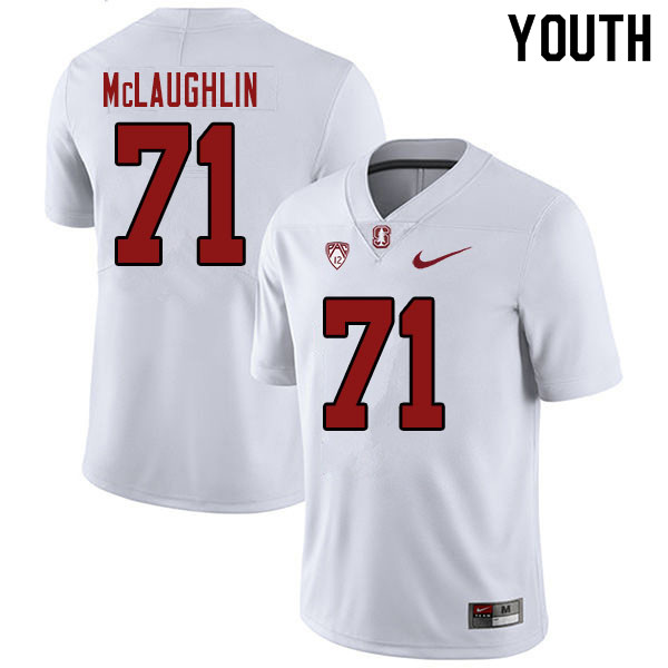 Youth #71 Connor McLaughlin Stanford Cardinal College Football Jerseys Sale-White